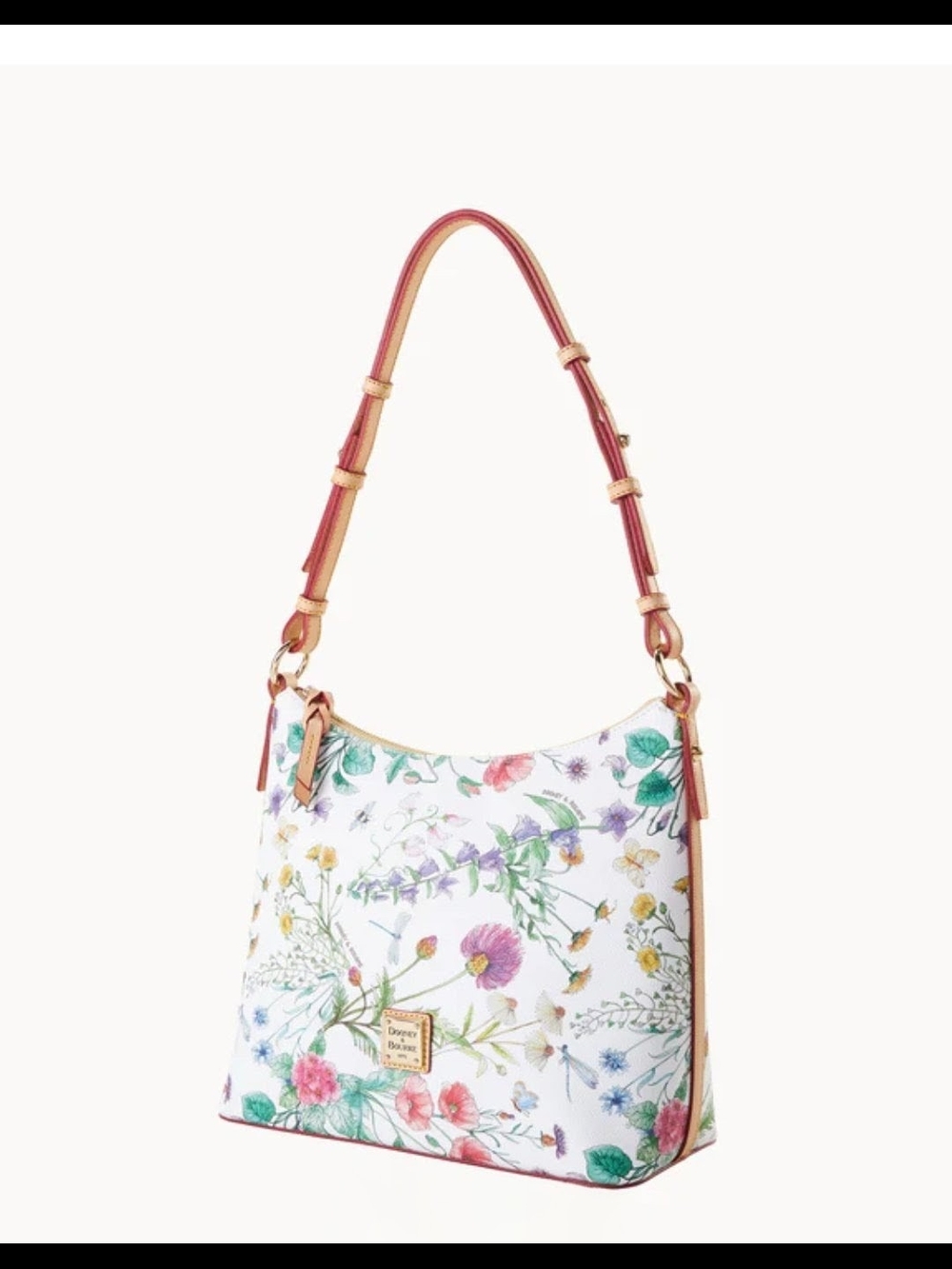 NWT! Dooney and Bourke White Botanical Cotton Coated Shoulder Bag